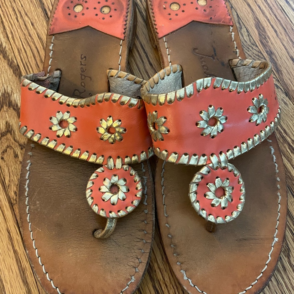 Jack Rogers - women’s size 10 - coral and gold
